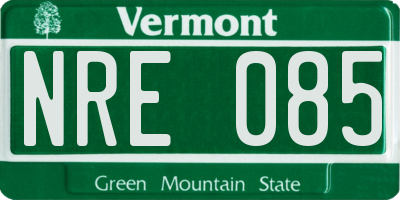 VT license plate NRE085