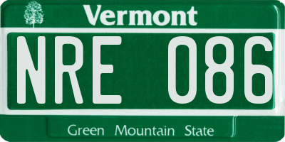 VT license plate NRE086
