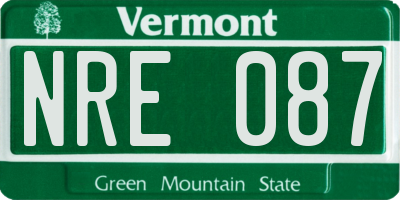 VT license plate NRE087