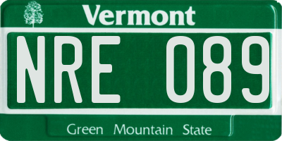VT license plate NRE089