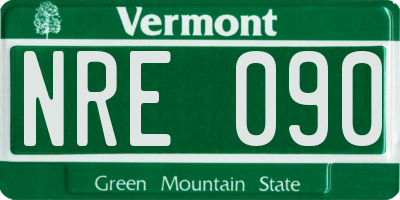 VT license plate NRE090