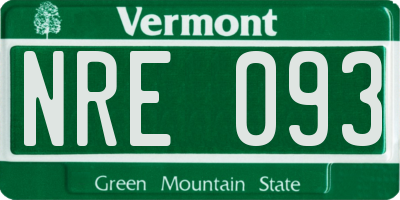 VT license plate NRE093