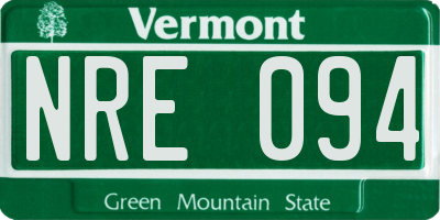 VT license plate NRE094