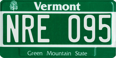 VT license plate NRE095