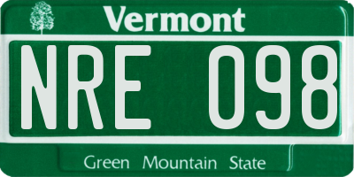 VT license plate NRE098