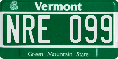 VT license plate NRE099