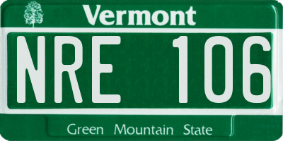 VT license plate NRE106