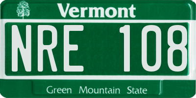 VT license plate NRE108