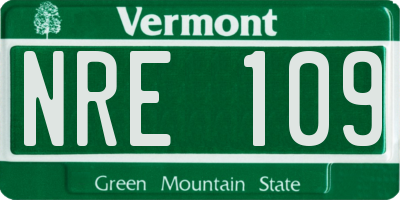 VT license plate NRE109