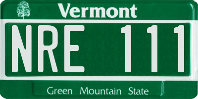VT license plate NRE111