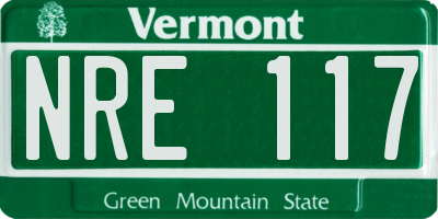 VT license plate NRE117
