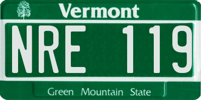 VT license plate NRE119