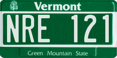 VT license plate NRE121