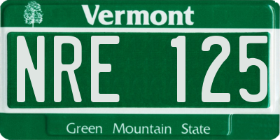 VT license plate NRE125