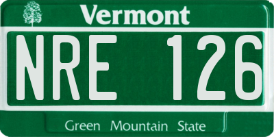 VT license plate NRE126