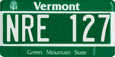VT license plate NRE127