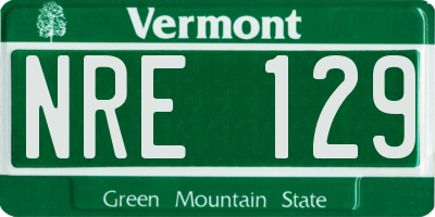 VT license plate NRE129