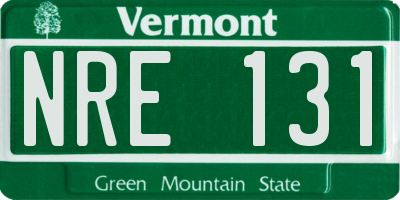 VT license plate NRE131