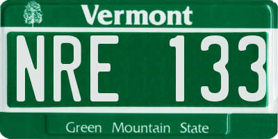 VT license plate NRE133