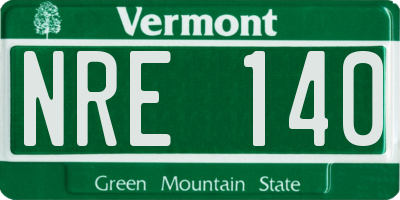 VT license plate NRE140