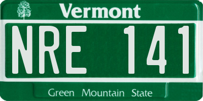 VT license plate NRE141