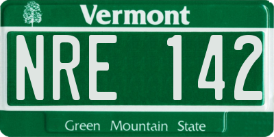 VT license plate NRE142