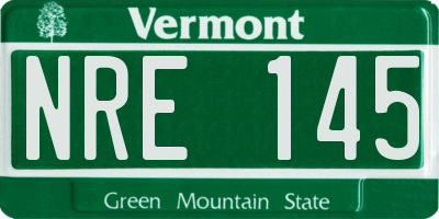 VT license plate NRE145