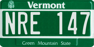 VT license plate NRE147