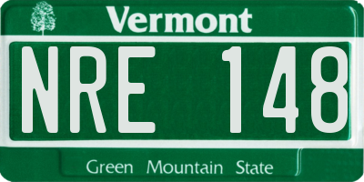 VT license plate NRE148