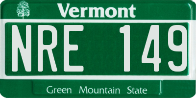 VT license plate NRE149