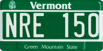 VT license plate NRE150