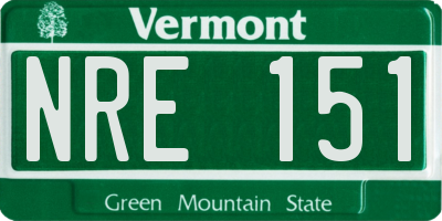 VT license plate NRE151