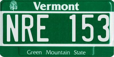 VT license plate NRE153