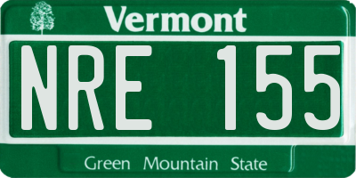 VT license plate NRE155