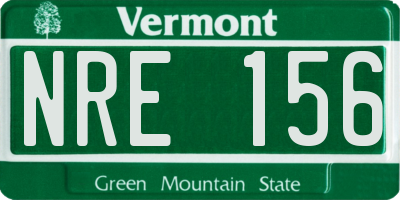 VT license plate NRE156