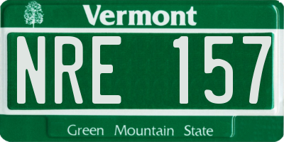 VT license plate NRE157