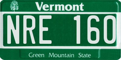 VT license plate NRE160