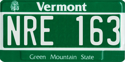VT license plate NRE163