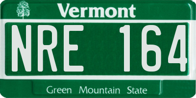 VT license plate NRE164