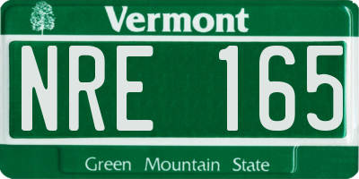 VT license plate NRE165