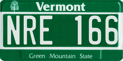 VT license plate NRE166