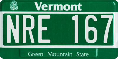 VT license plate NRE167