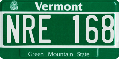 VT license plate NRE168