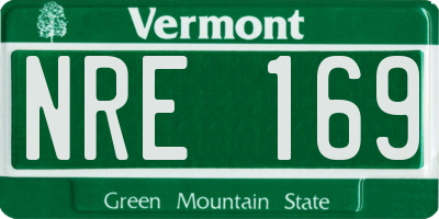 VT license plate NRE169
