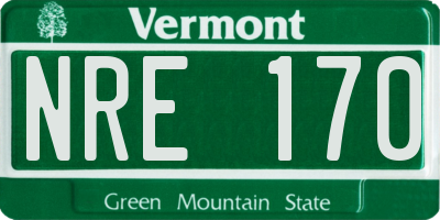 VT license plate NRE170