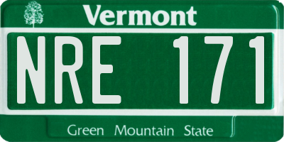 VT license plate NRE171