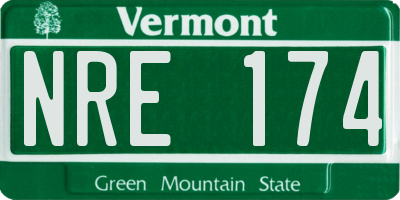 VT license plate NRE174