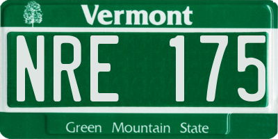 VT license plate NRE175