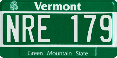 VT license plate NRE179