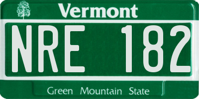 VT license plate NRE182